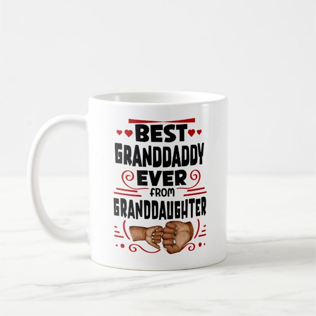 Taza De Café El mejor abuelo, nieta alguna vez, Typo moderno (Izquierda)