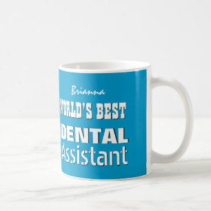 Taza De Café El mejor AZUL del AYUDANTE DE DENTISTA V03 del