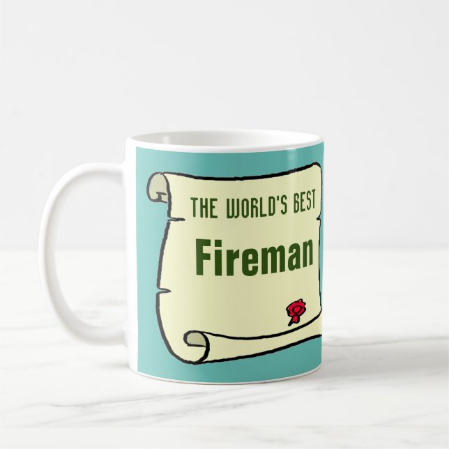 Taza De Café El mejor bombero del mundo. (Izquierda)