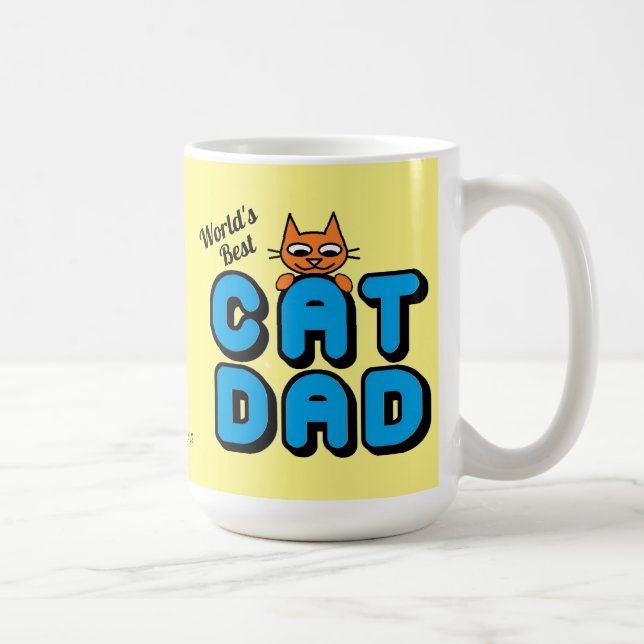 Taza De Café El mejor CAT DAD del mundo con gato lindo (Derecha)