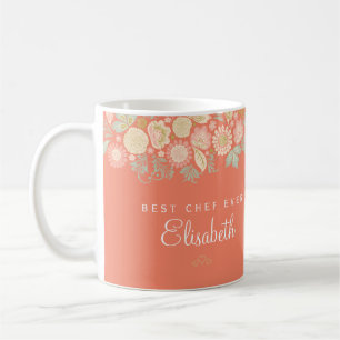 Taza De Café El mejor chef nombre personalizado, rústico