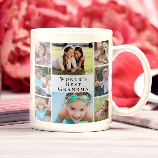 Taza De Café El mejor Collage de fotos de la abuela del mundo (Subido por el creador)