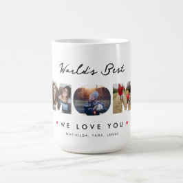 Taza De Café El mejor Collage de fotos de Mamá 3 del Mundo