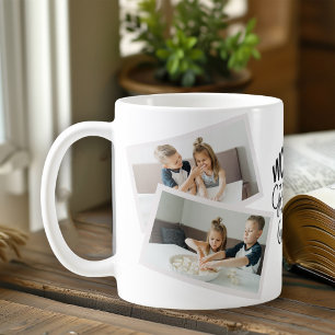 Taza De Café El Mejor Collage Personalizado de 4 Fotos del Mund