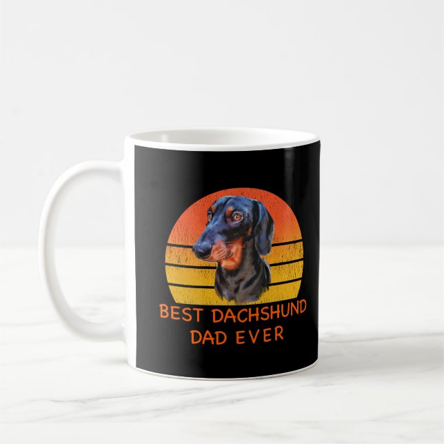 Taza De Café El mejor dachshund papá jamás T-Shirt (Izquierda)