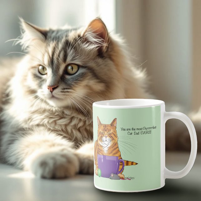 Taza De Café El mejor día del padre del papá del gato (Subido por el creador)