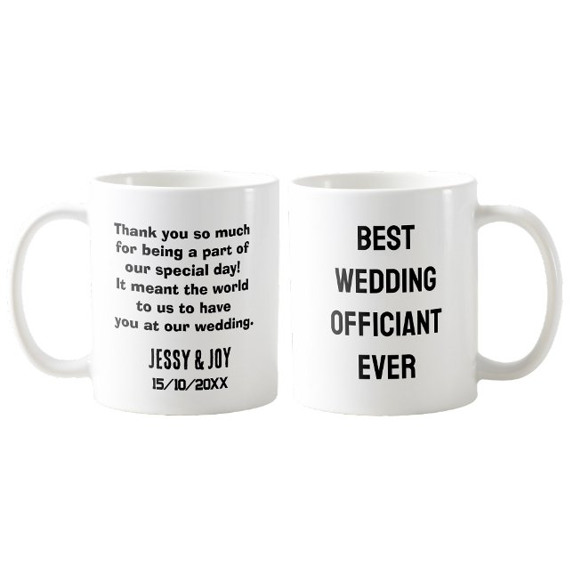 Taza De Café El mejor funcionario boda, un regalo recién casado (Mug)