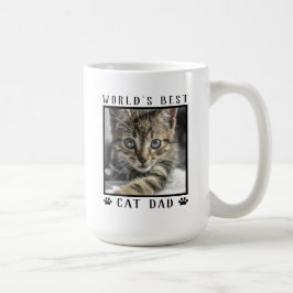 Taza De Café El mejor gato del mundo con la foto de tu gato
