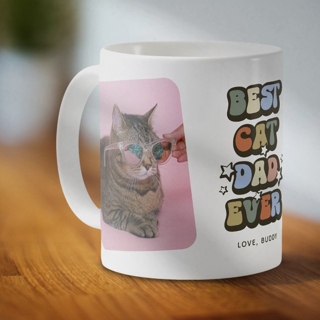 Taza De Café El mejor gato del retro de papá 2 (Subido por el creador)