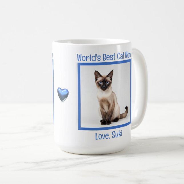 Taza De Café El mejor gato que la mamá del mundo personaliza (s (Anverso derecho)