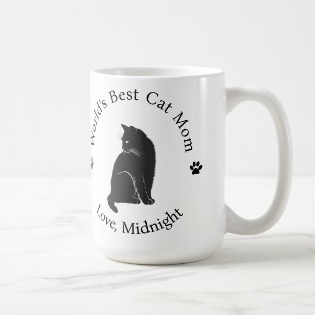 Taza De Café El mejor gato que mamá del mundo personaliza el ca (Derecha)