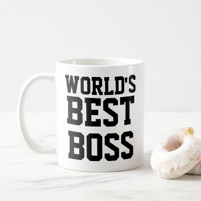 Taza De Café El mejor jefe de mundos divertidos (Con donut)