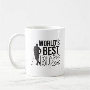 Taza De Café El mejor jefe del mundo con un jugador de golf