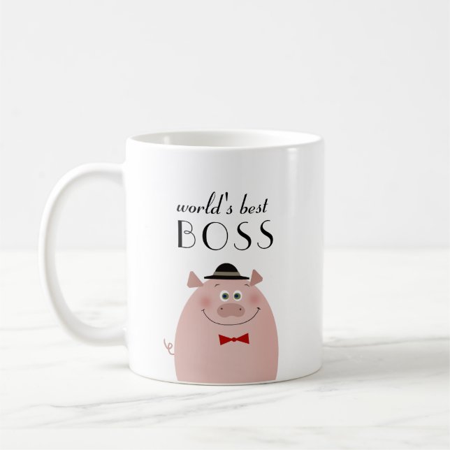 Taza De Café El mejor jefe del mundo es gracioso (Izquierda)