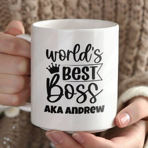 Taza De Café El mejor jefe del mundo personalizado