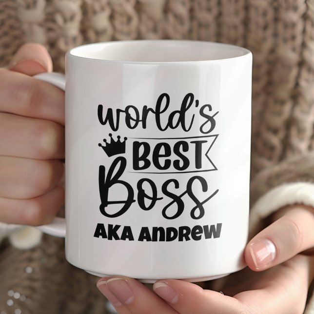 Taza De Café El mejor jefe del mundo personalizado (Subido por el creador)