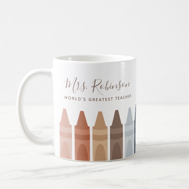 Taza De Café El mejor maestro del mundo del Boho Crayon (Izquierda)