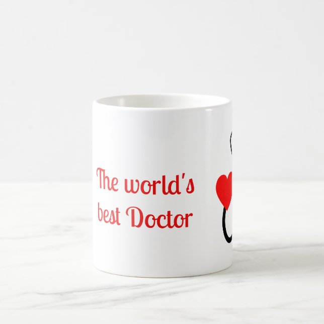Taza De Café El mejor Médica del mundo en rojo (Centro)