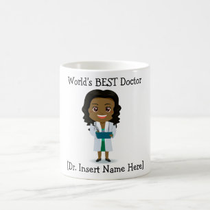 Taza De Café El MEJOR médico del mundo personalizado, hembra