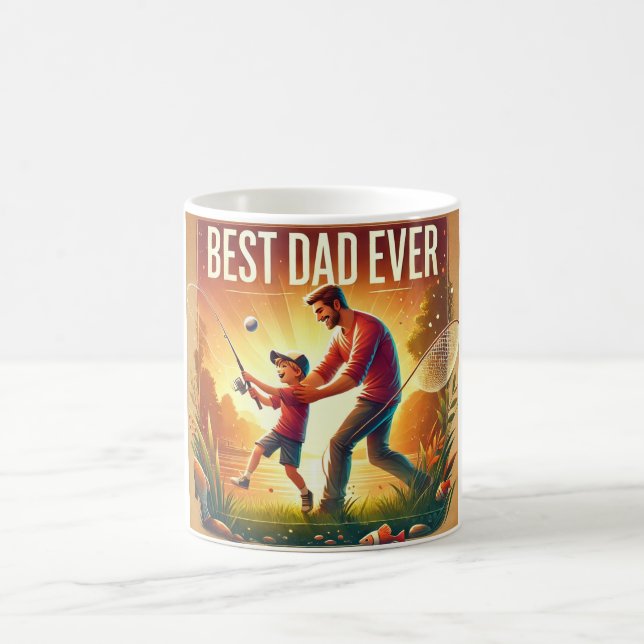 Taza De Café El mejor padre de la aventura pesquera (Centro)