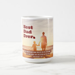 Taza De Café El mejor padre de los proverbios 20:7 Verso de la 