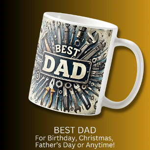 Taza De Café El mejor papá con herramientas regalo de cumpleaño