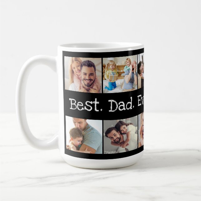 Taza De Café El mejor papá de la diversión del collage de fotos (Izquierda)