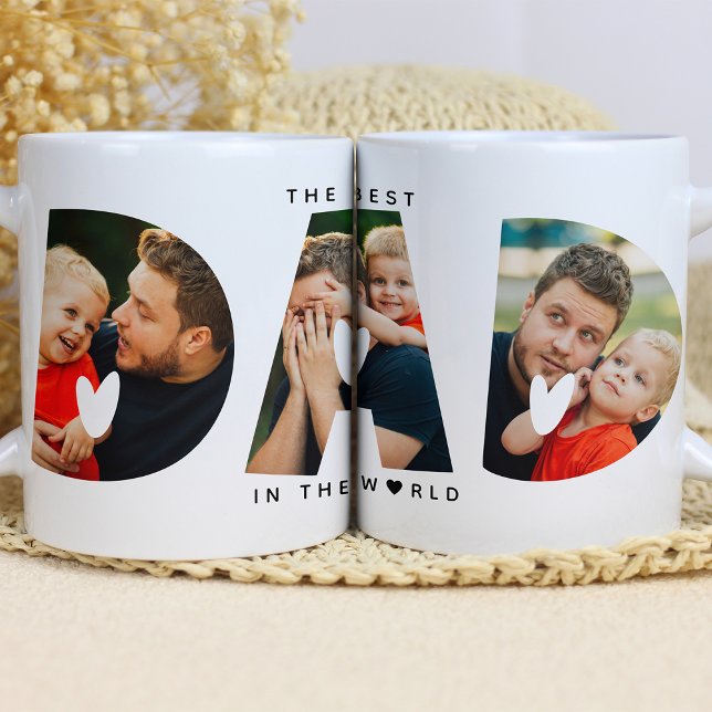 Taza De Café El mejor papá del Collage de fotos mundial (Subido por el creador)