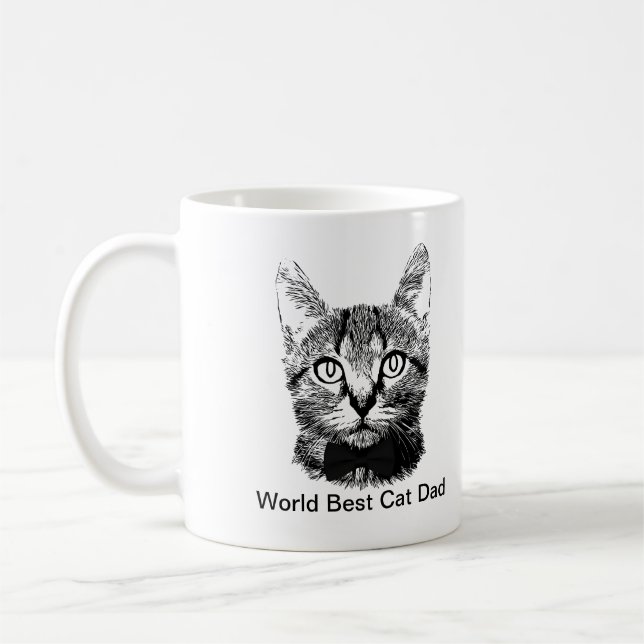 Taza De Café El mejor papá del gato del mundo (Izquierda)