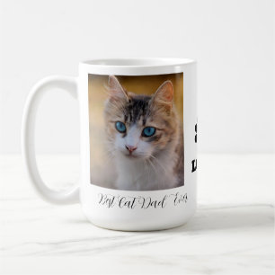 Taza De Café El mejor papá del gato es la foto moderna del Pers