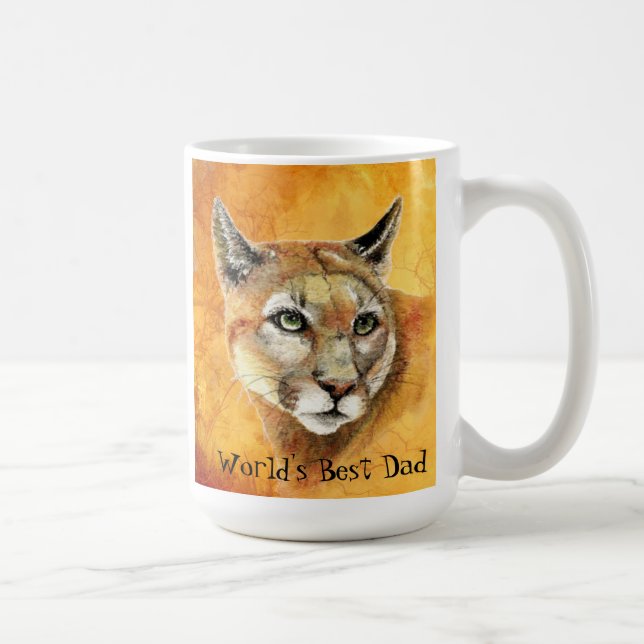 Taza De Café El mejor papá del mundo animal acuarela (Derecha)