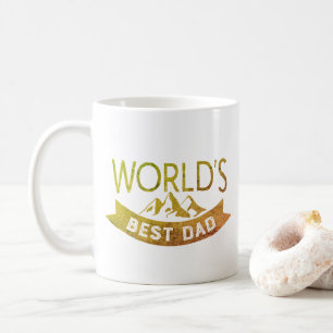 Taza De Café El mejor papá del mundo de la tipografía de oro