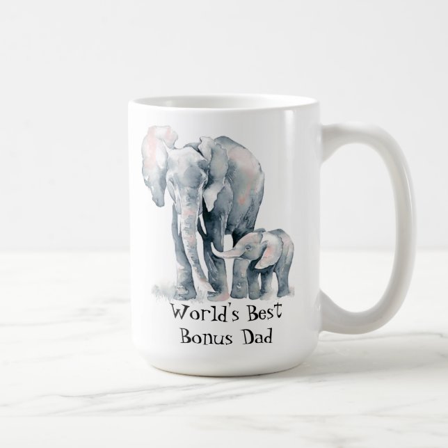 Taza De Café El mejor papá del mundo de los animales elefantes  (Derecha)