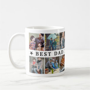 Taza De Café El Mejor Papá En El Collage de fotos De Las Estrel