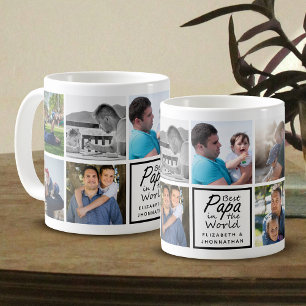 Taza De Café El mejor papá en el Collage de fotos del Día Mundi