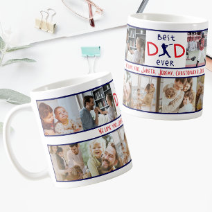 Taza De Café El mejor papá jamás Collage de fotos el día de los