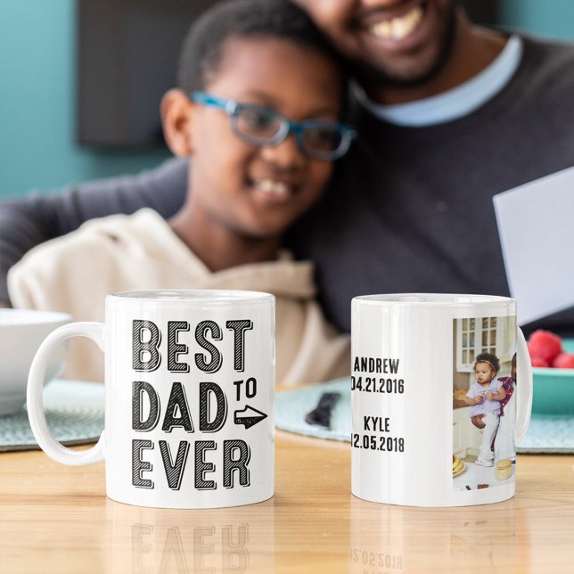 Taza De Café El mejor papá jamás los niños nombran a un Persona (Subido por el creador)