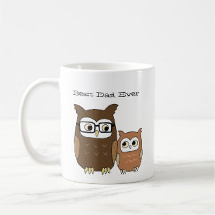 Taza De Café El mejor papá jamás mug Owl padre y niño regalo
