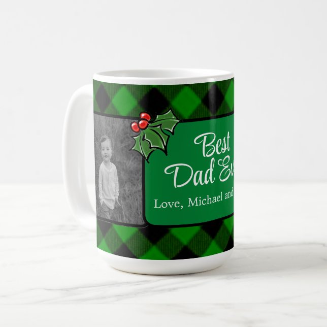 Taza De Café El mejor papá jamás Navidades el clásico verde Pla (Anverso izquierdo)