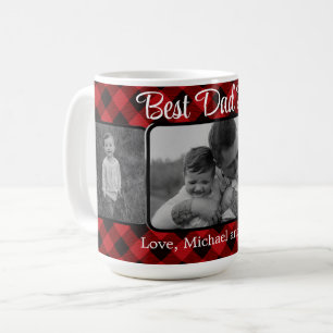Taza De Café El mejor papá jamás personalizado patrón rojo de P