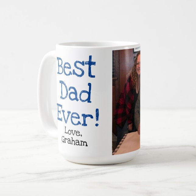 Taza De Café el mejor papá nunca con la imagen (Anverso izquierdo)