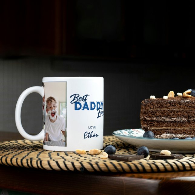 Taza De Café El mejor papi moderno del día del padre (Easily personalize this Best Daddy Ever mug with your photos and name for a unique Father's Day gift)