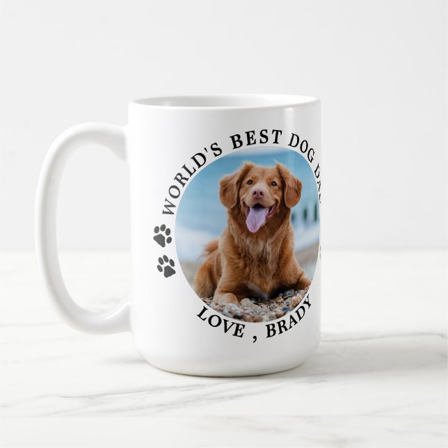 Taza De Café El mejor perro del mundo papá pinta foto de Mascot (Izquierda)