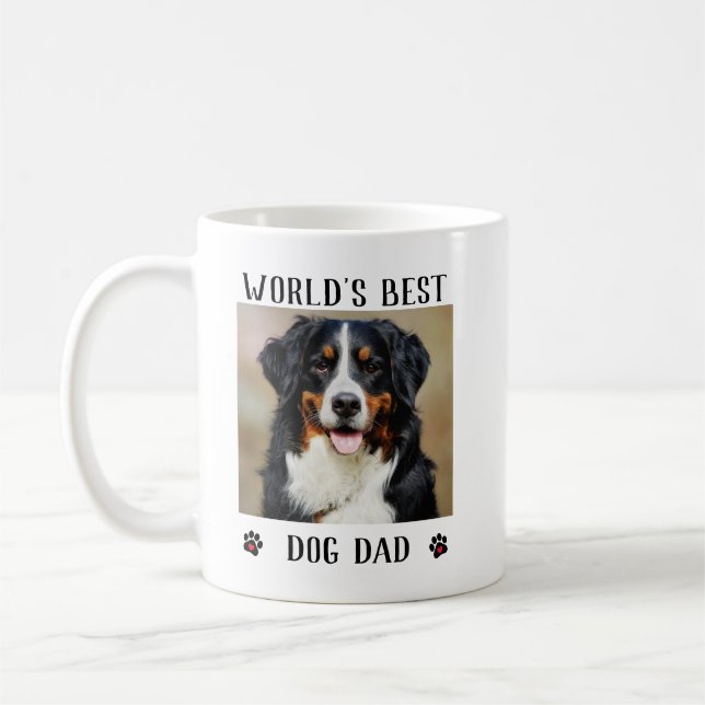 Taza De Café El mejor perro del mundo papá pinta foto Mascota (Izquierda)
