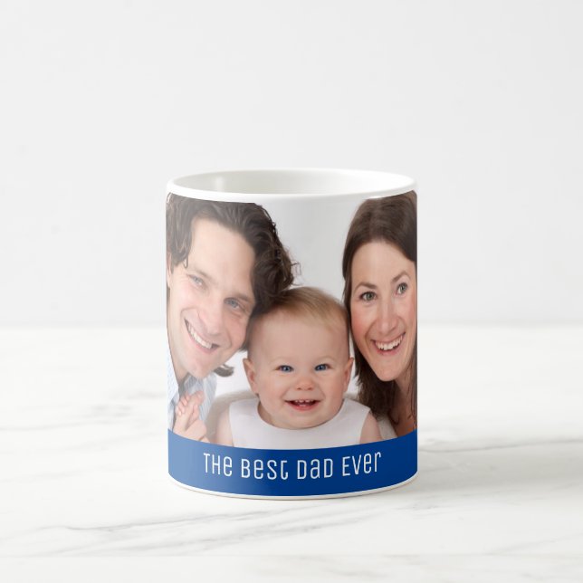 Taza De Café El mejor Personalizado fotográfico de papá jamás 1 (Centro)