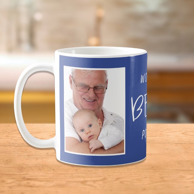 Taza De Café El mejor Personalizado pop del mundo, foto azul (Subido por el creador)