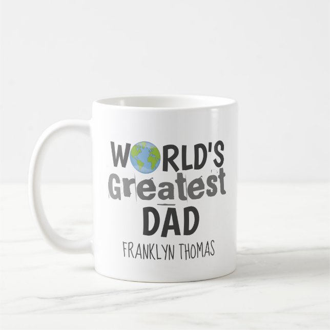 Taza De Café El mejor planeta mate del mundo personalizado (Izquierda)