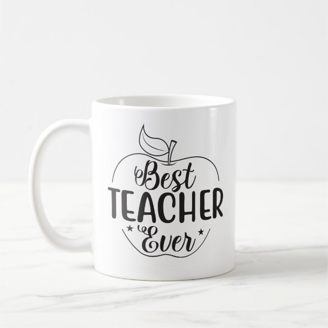 Taza De Café El mejor profesor de Apple personalizado (Izquierda)