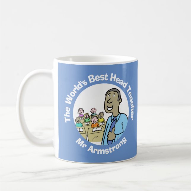 Taza De Café El mejor profesor de cabeza masculina del mundo (Izquierda)