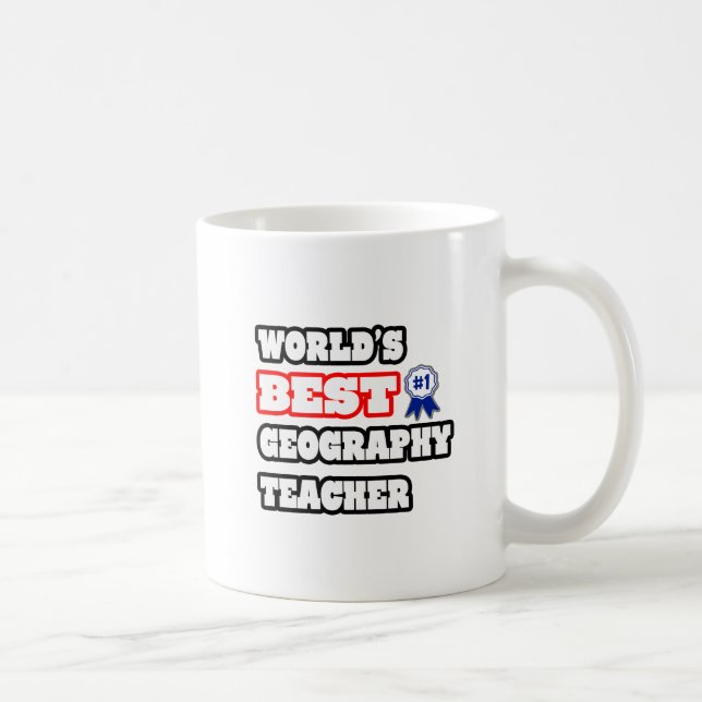 Taza De Café El mejor profesor de geografía del mundo (Derecha)
